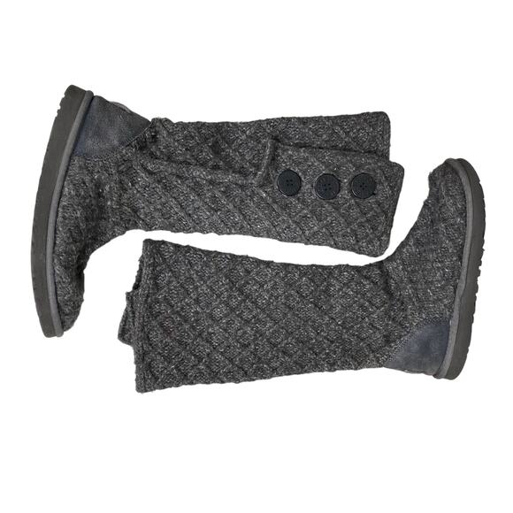 Ugg Women's Cardy Gray Knit Pull On Winter Boot Size US 7 - Picture 11 of 12